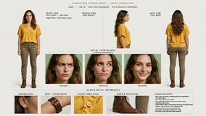 Professional Character Design Sheet — Character Sheet: Create a professional character design sheet from the uploaded reference image for a {argument name="char