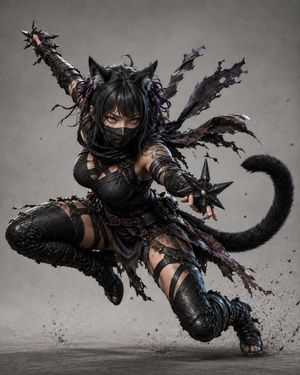 Kunoichi Black Cat Adventurer AI image template preview