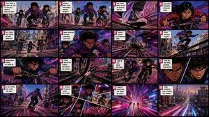 Spider-Verse Style Comic Storyboard AI image template preview