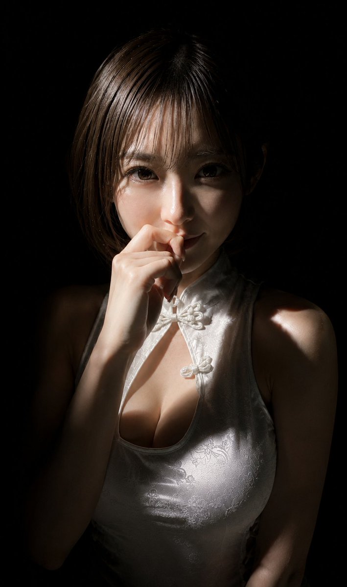 Low-Key Spotlight Cheongsam Portrait