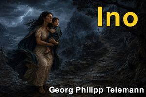 Dramatic Ino Telemann Poster — Goal: Create a dramatic widescreen classical-music poster for {argument name="cantata title" default…
