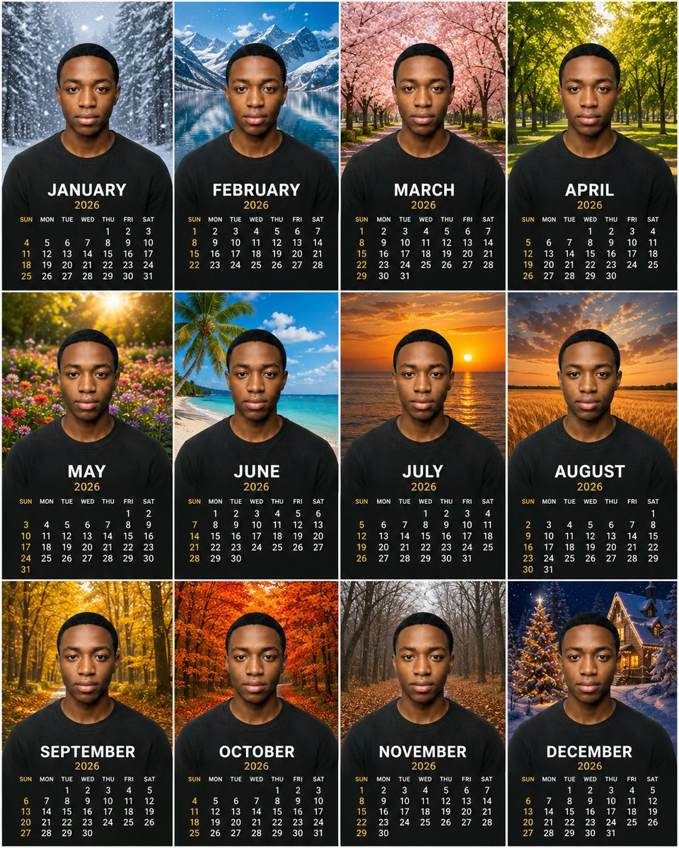 Personalized 2026 Portrait Calendar