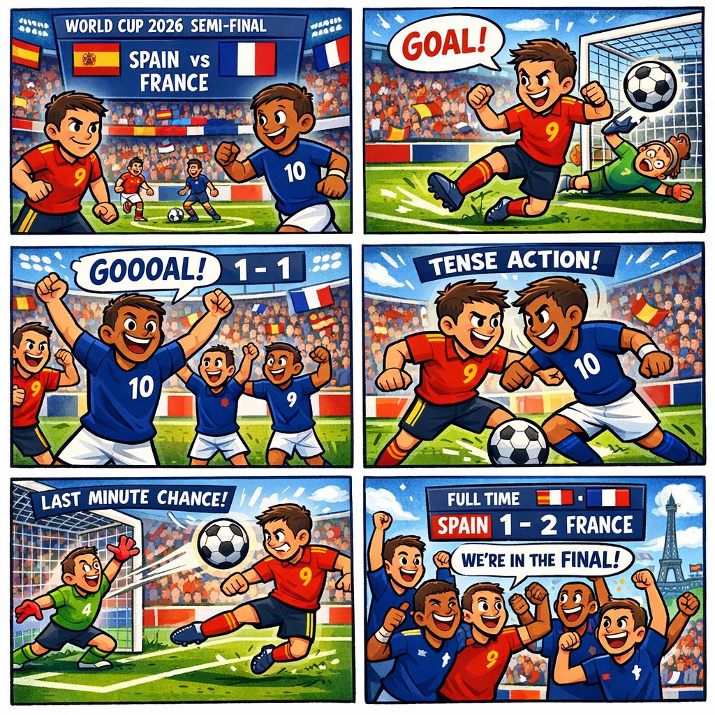 Spain vs France World Cup Comic