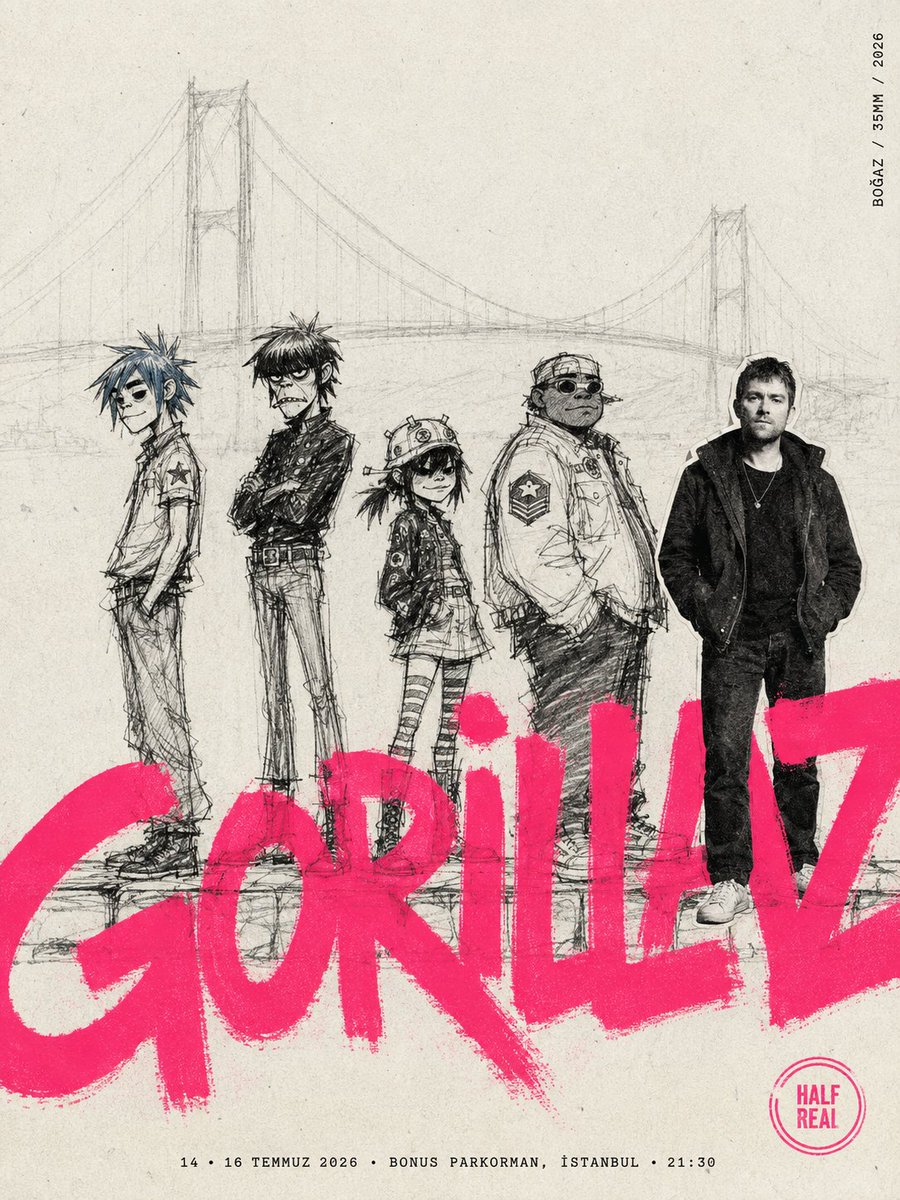 Gorillaz Istanbul Concert Poster