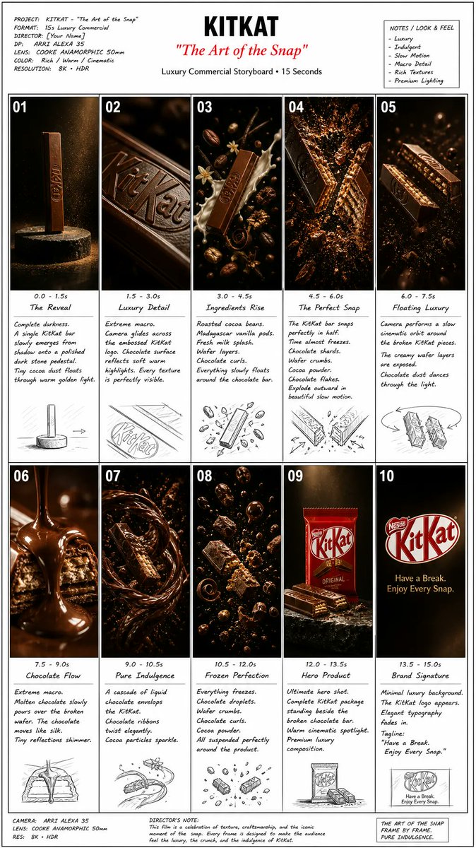 Luxury Chocolate Commercial Storyboard