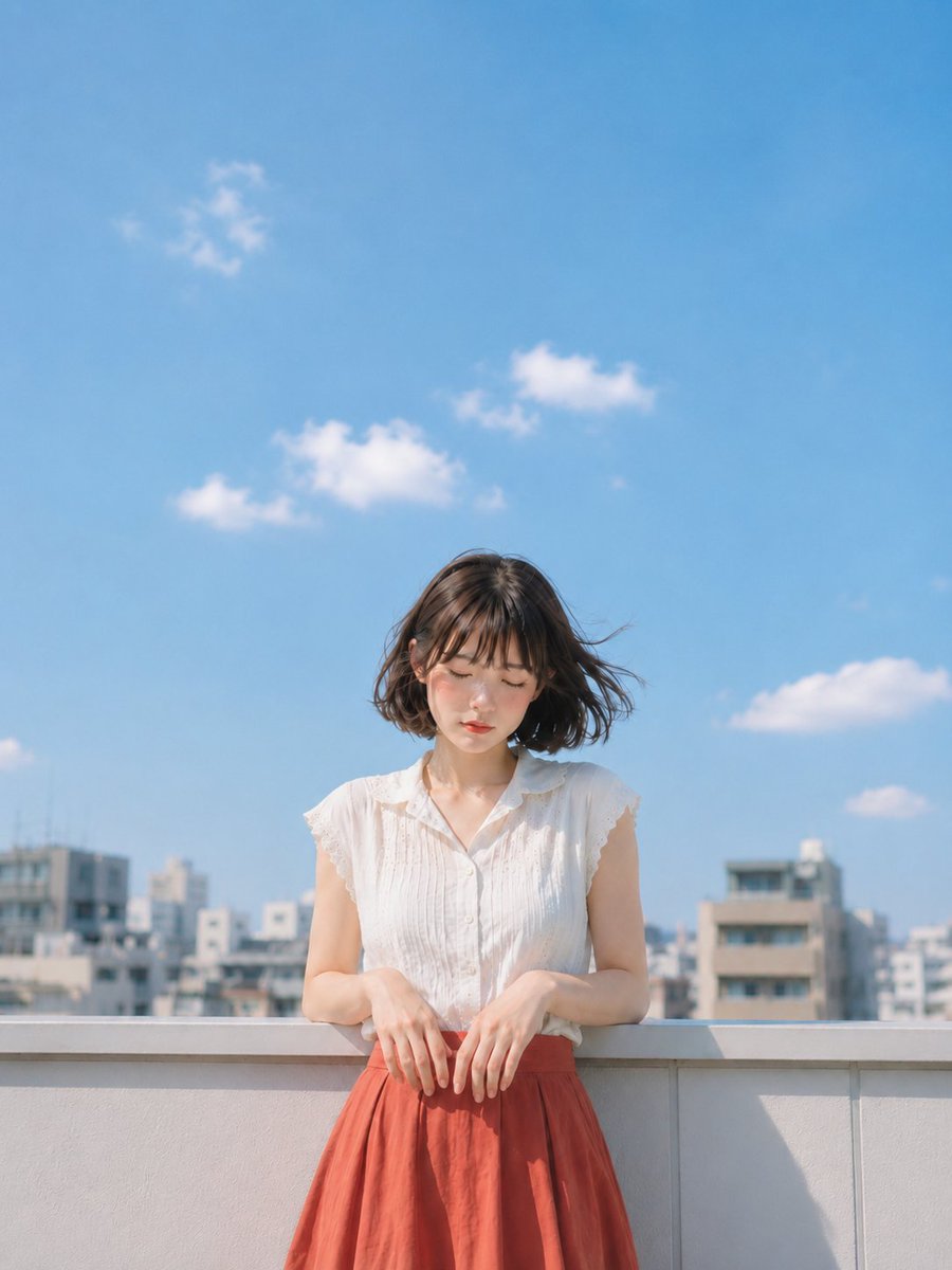 Japanese Summer Rooftop Portrait