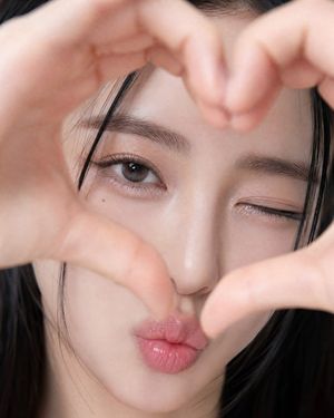 Playful Heart Gesture Close-up AI image template preview