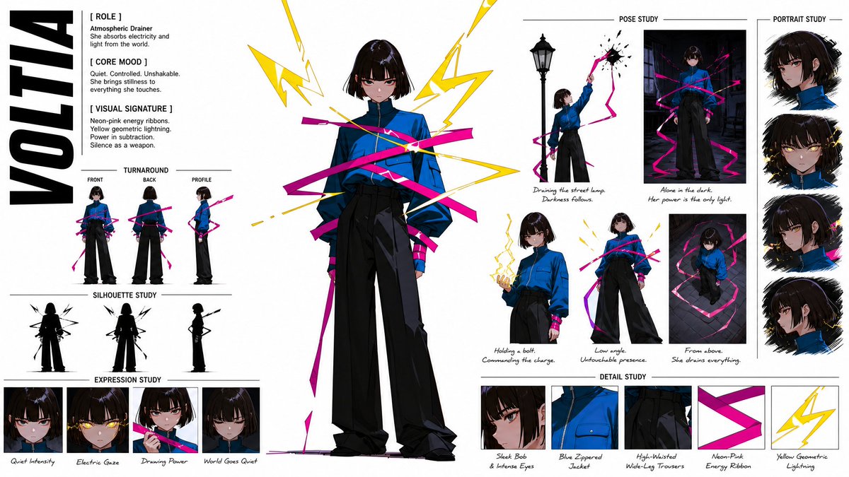 Anime Style Character Concept Sheet