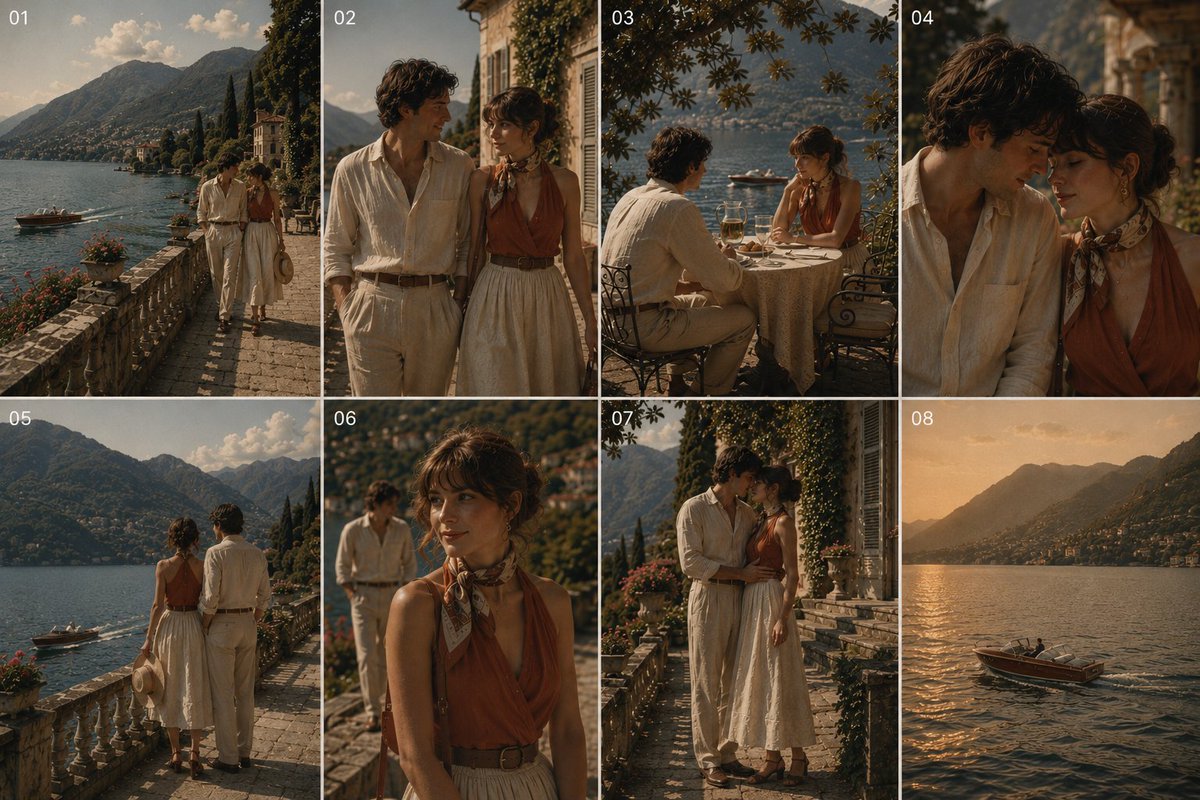 70s European Romantic Drama Storyboard