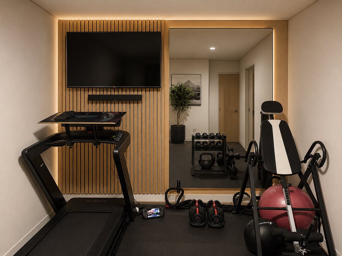 Modern Home Gym Wall Makeover
