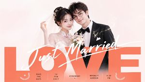 Romantic Just Married Wedding Poster