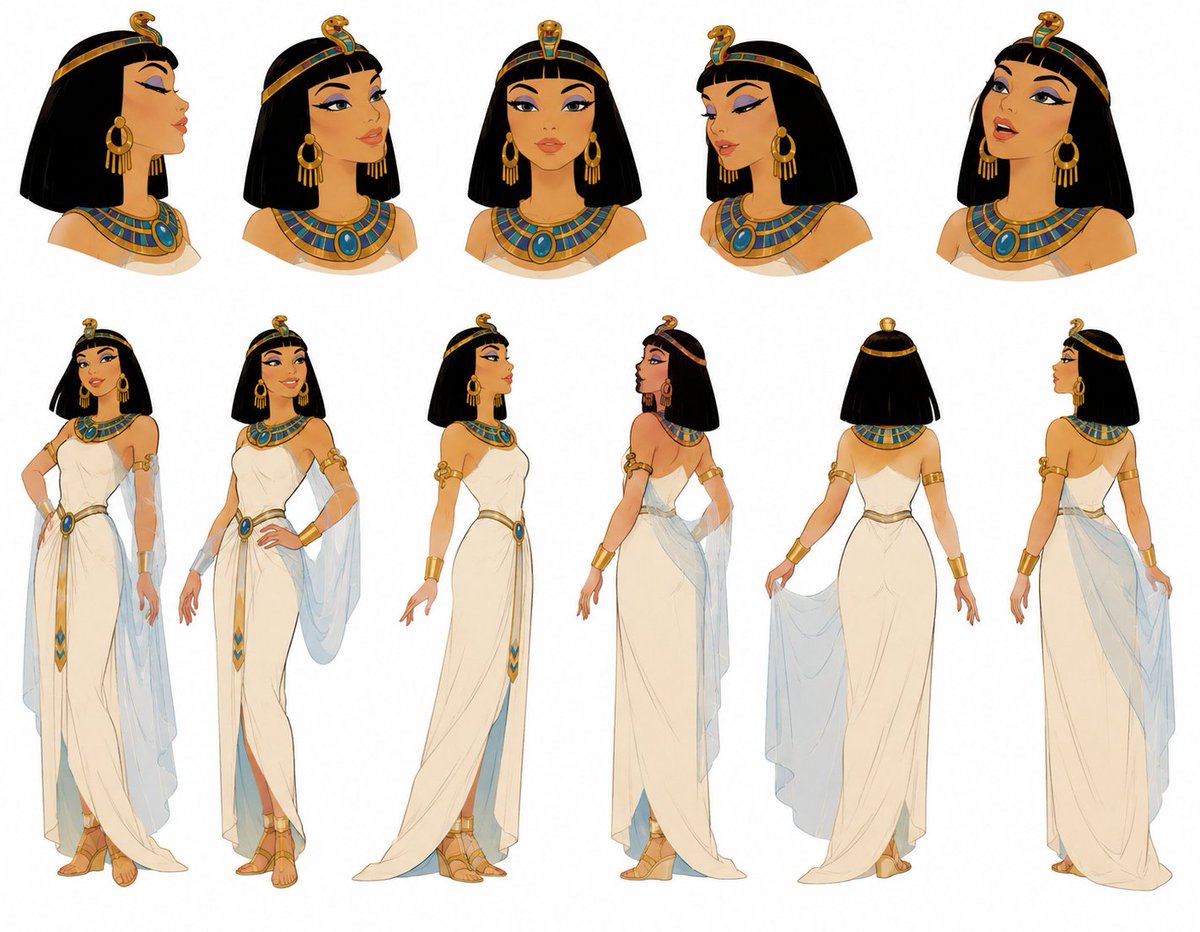Cleopatra 1990s Animation Character Sheet