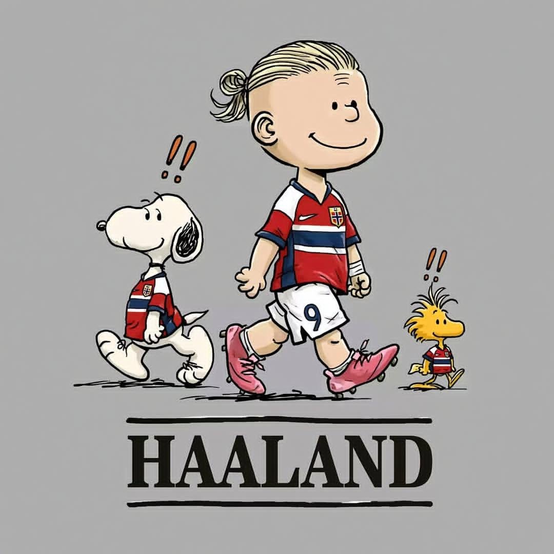Peanuts Style Football Haaland Poster