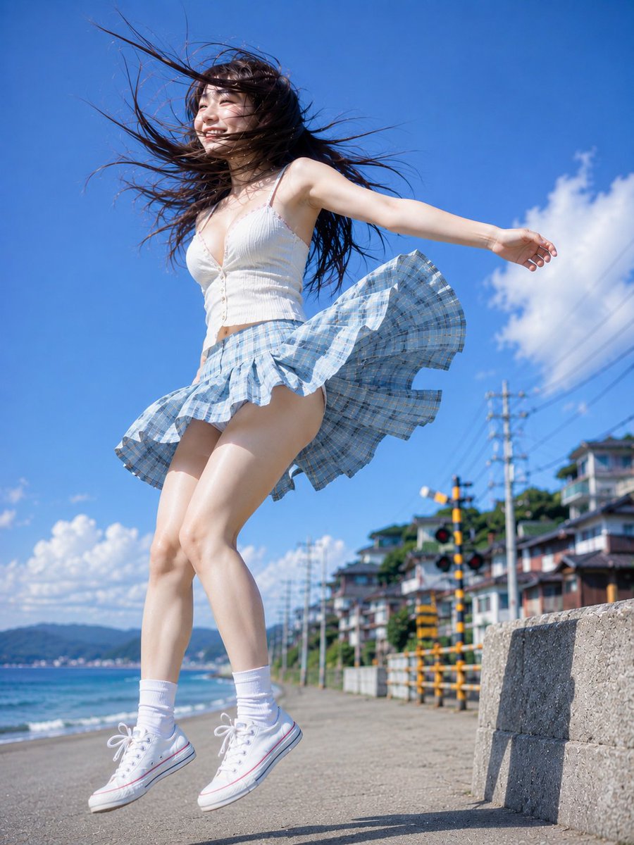 Summer Seaside Jump Portrait