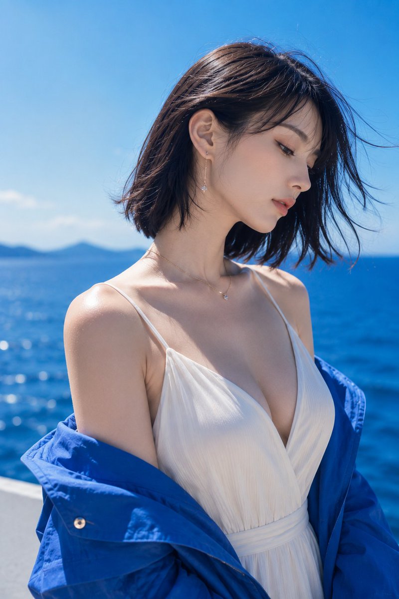 Blue Seaside Fashion Portrait