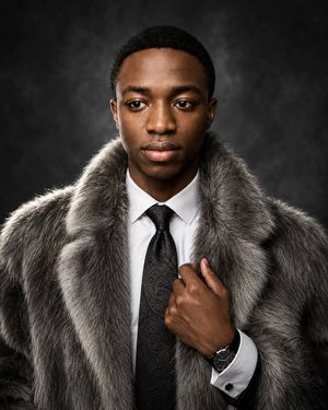Luxury Fur Coat Editorial Portrait AI image template preview