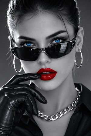 Cyber Fashion Macro Portrait AI image template preview