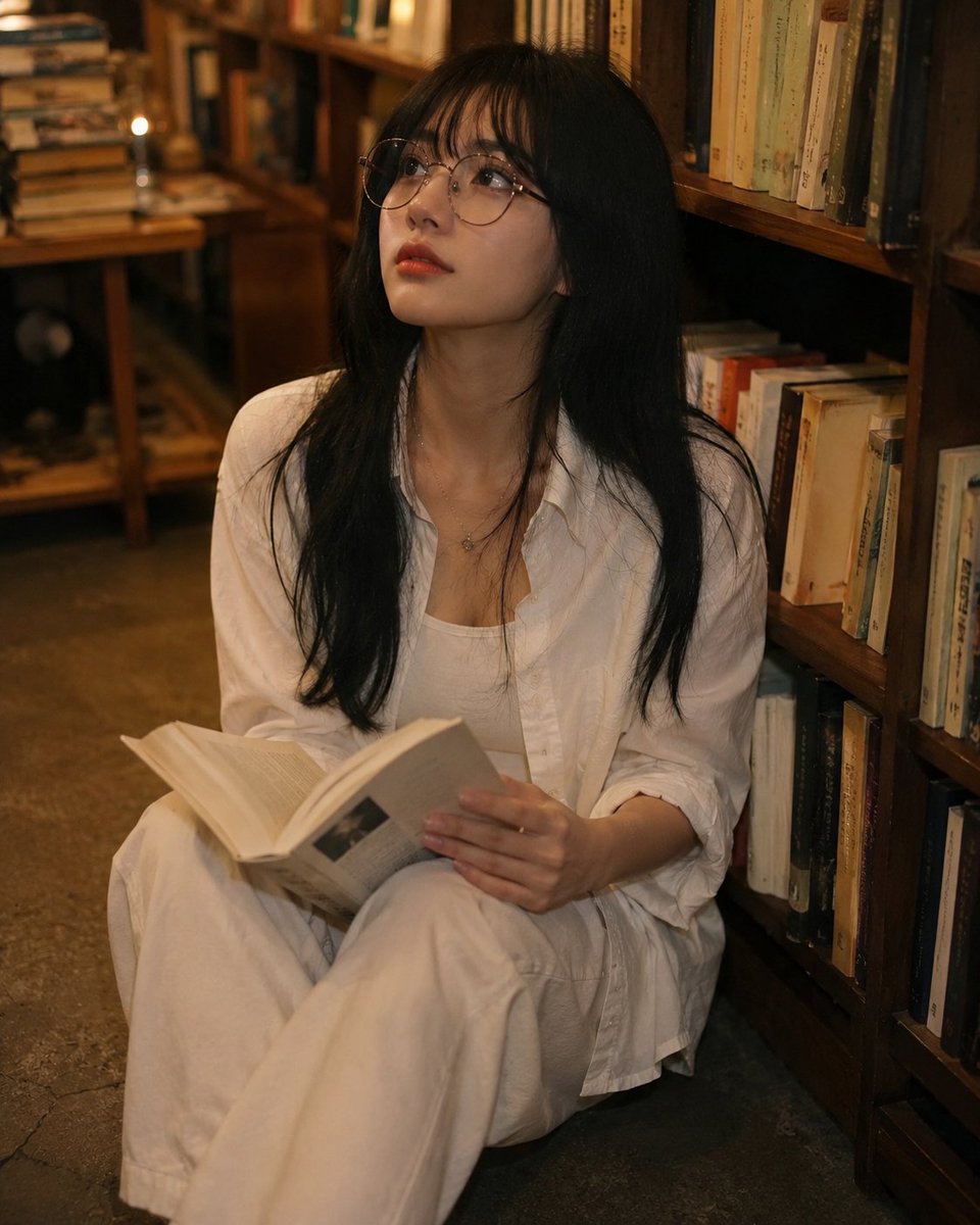 Cozy Library Reading Corner Portrait