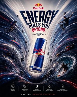 Product Gravity Advertising Poster AI image template preview