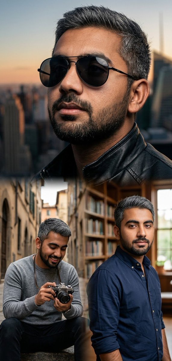 Cinematic Portrait Collage with Identity Preservation