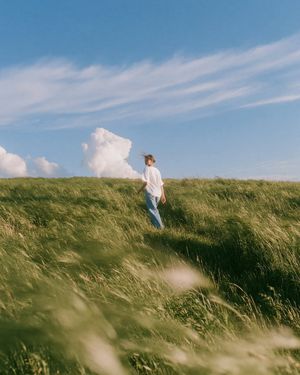 Airy Summer Wheat Field Portrait AI image template preview