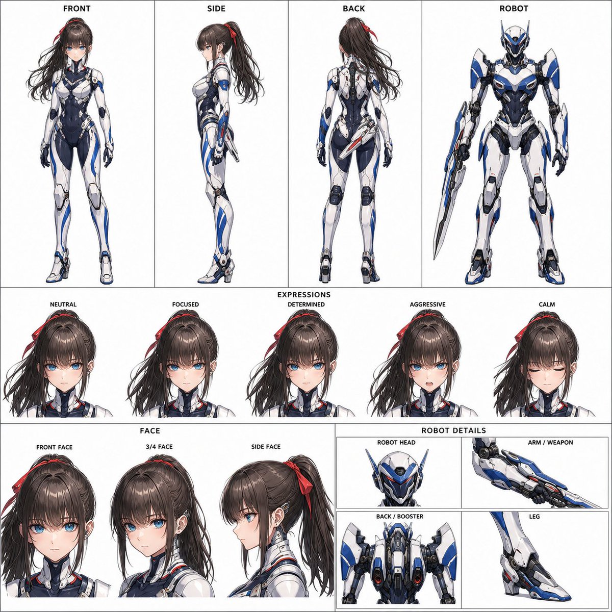 Theatrical Anime Cyborg Character Sheet