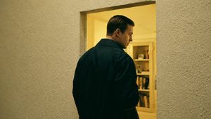 Cinematic Man in Doorway AI image template preview
