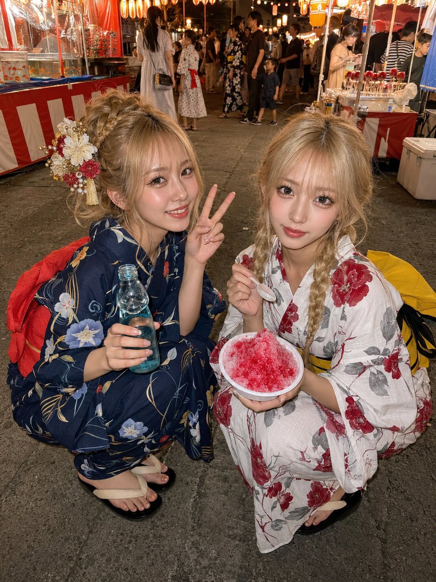 Blonde Girls at Summer Festival