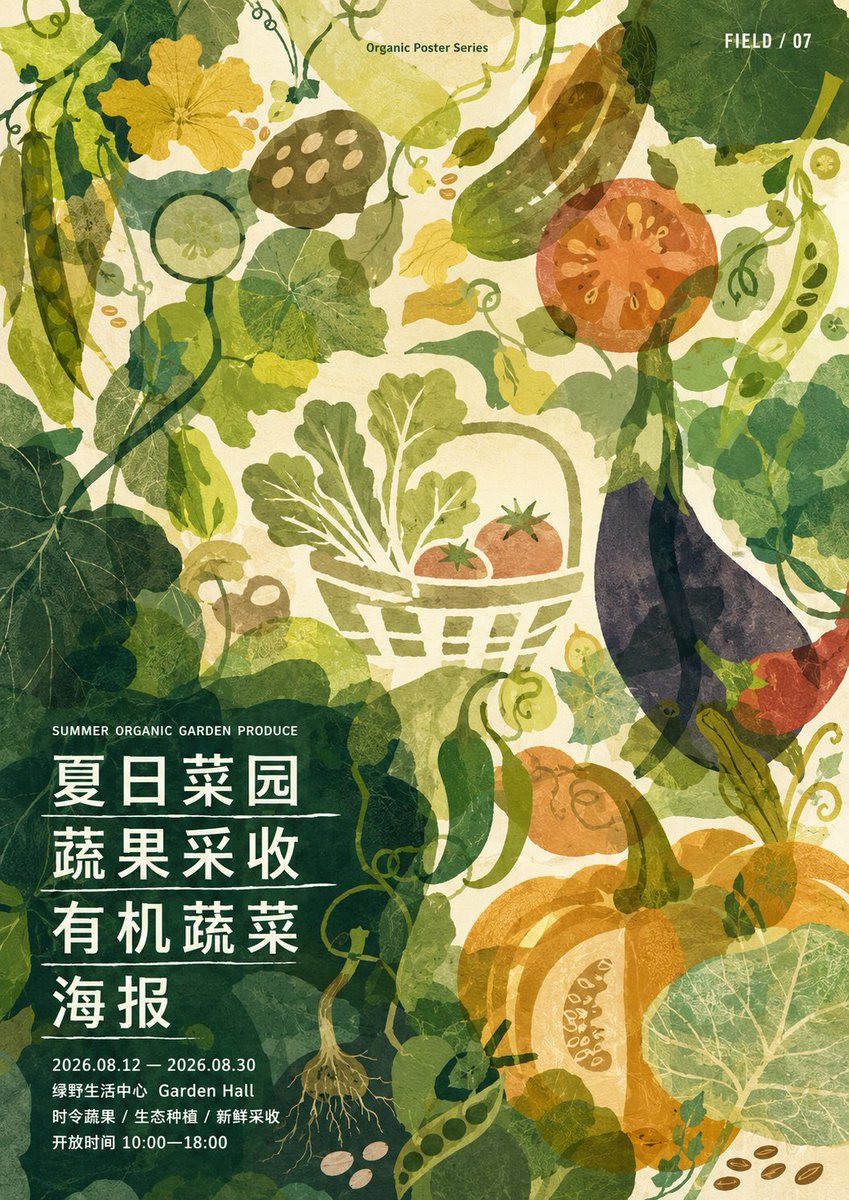 Dense Organic Garden Harvest Poster