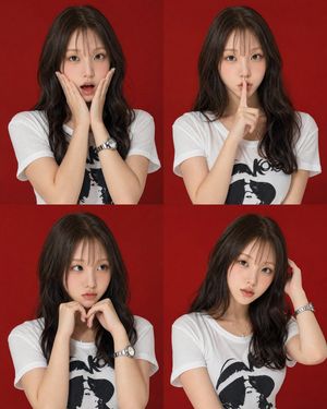 Four-Pose Studio Portrait Grid AI image template preview