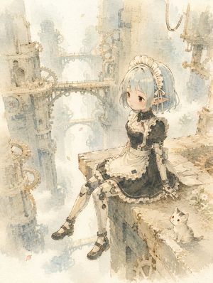 Nostalgic Japanese Children's Illustration Style AI image template preview