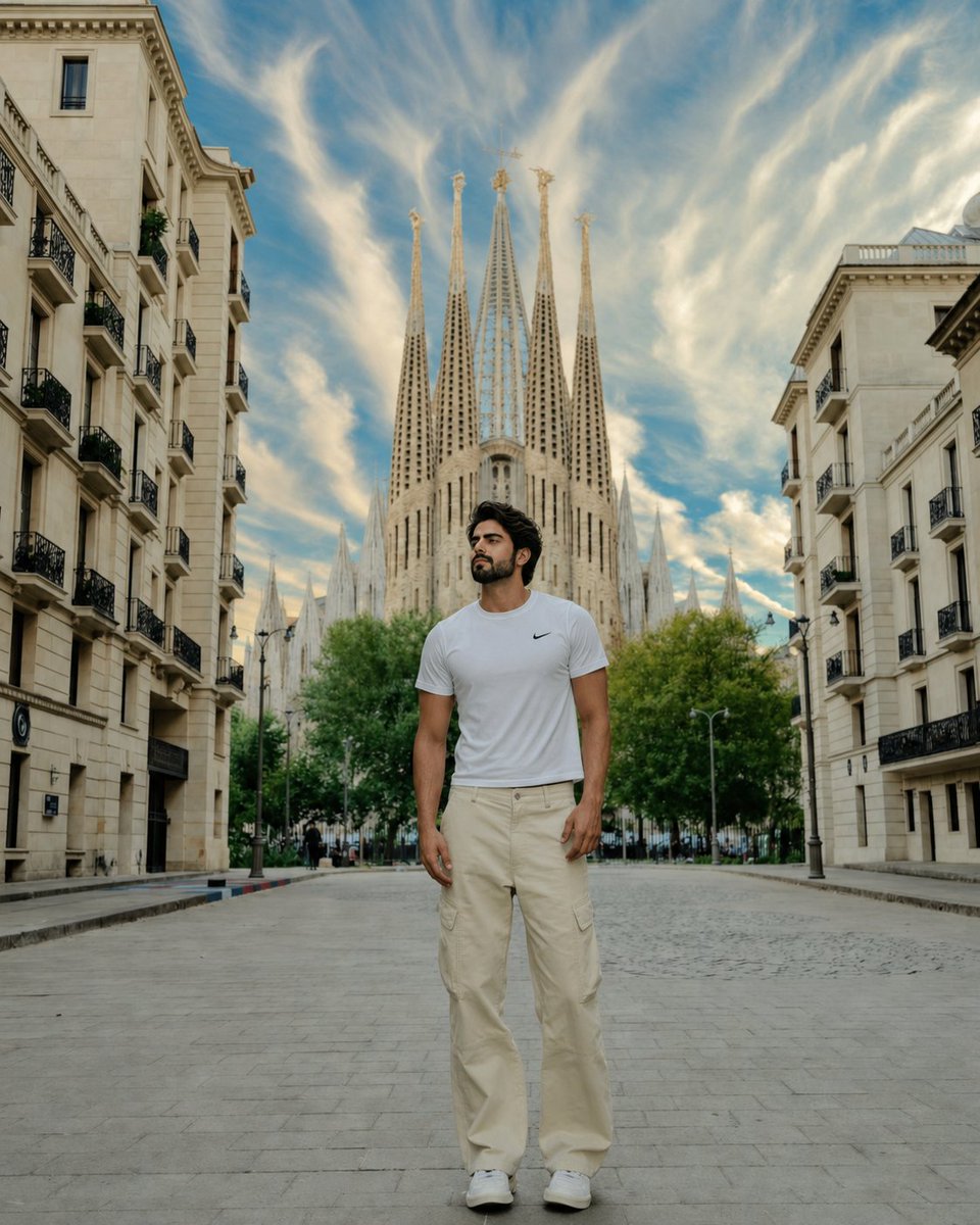 Barcelona Travel Portrait with Face Swap