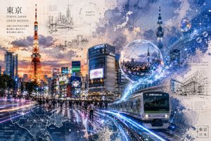 Tokyo Urban Motion Poster AI image template preview
