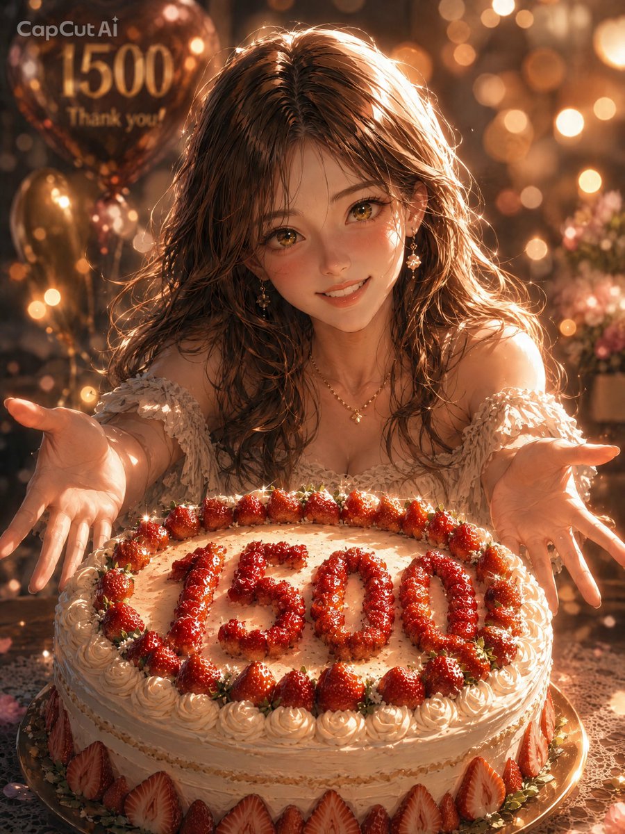 Anime Strawberry 1500 Celebration Cake