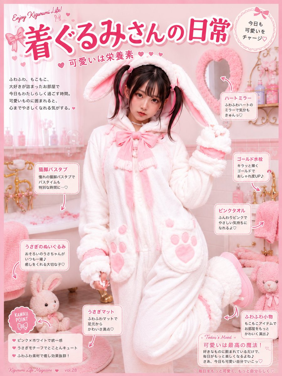 Pink Bunny Kigurumi Magazine Cover
