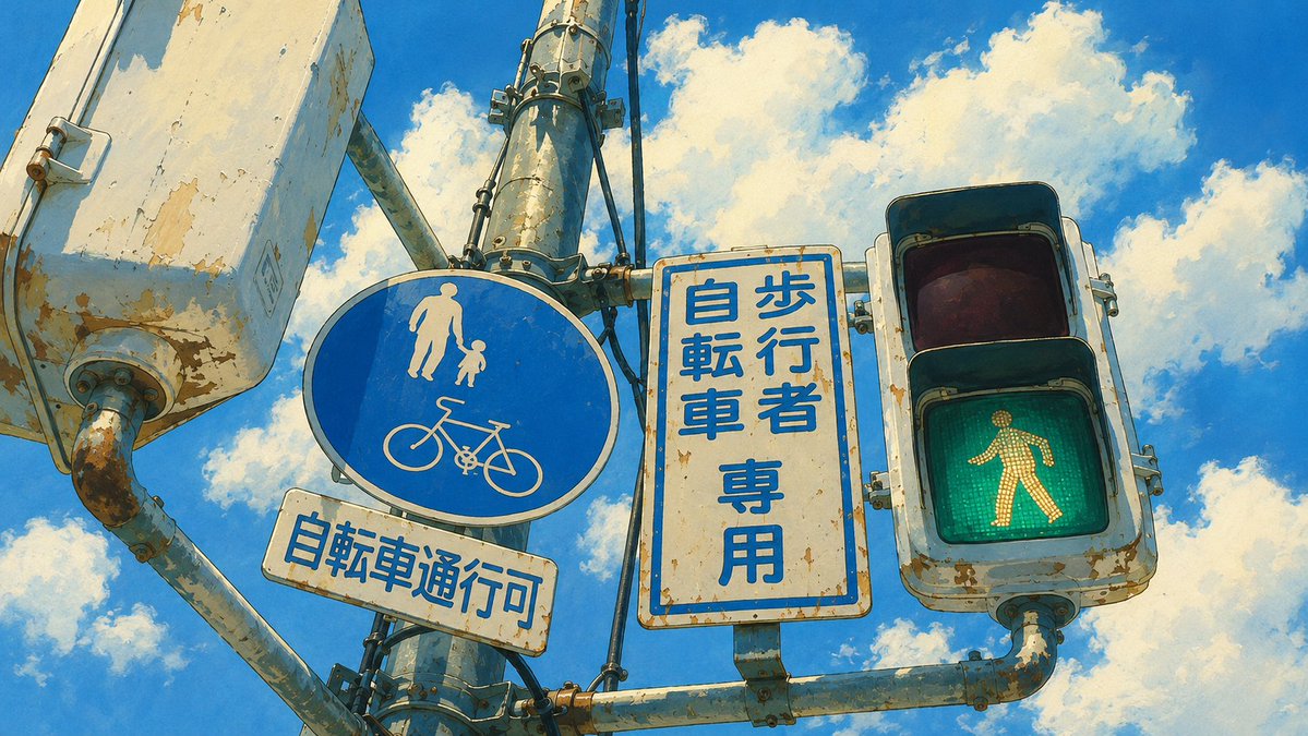 Weathered Japanese Crossing Signs