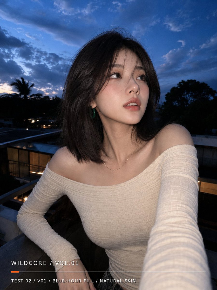 Blue Hour Balcony Selfie Portrait