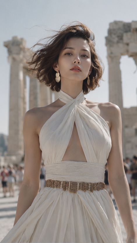 Cinematic Acropolis Fashion Portrait