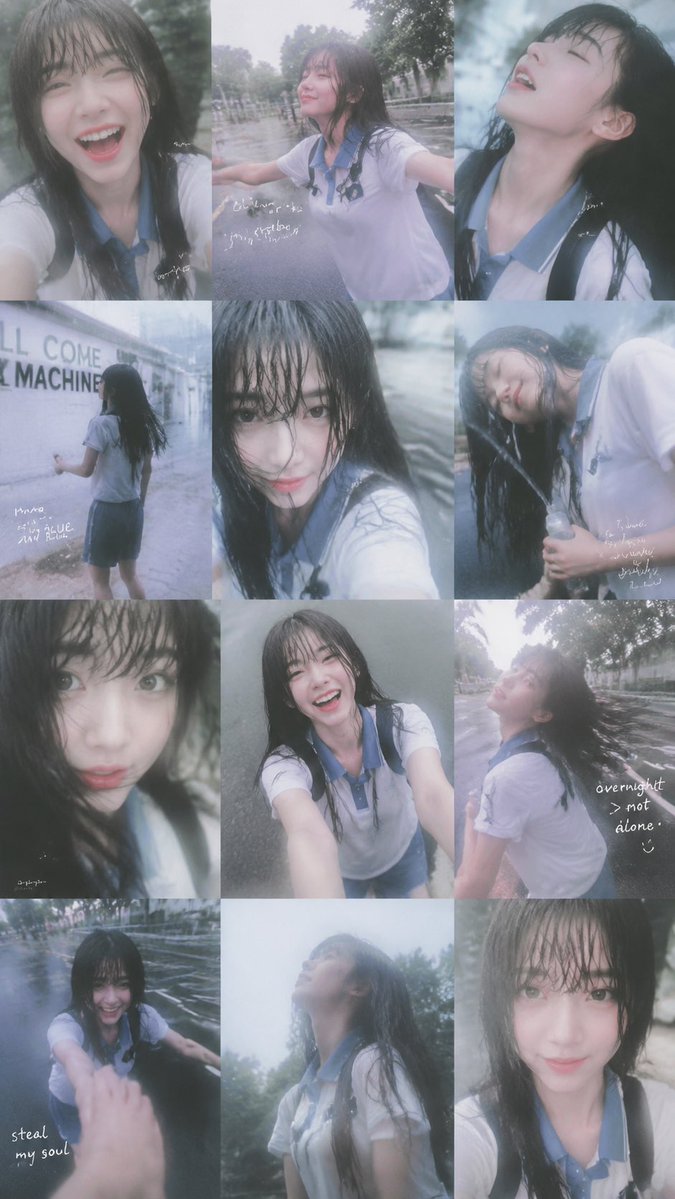 Rainy Schoolgirl Photo Diary Collage