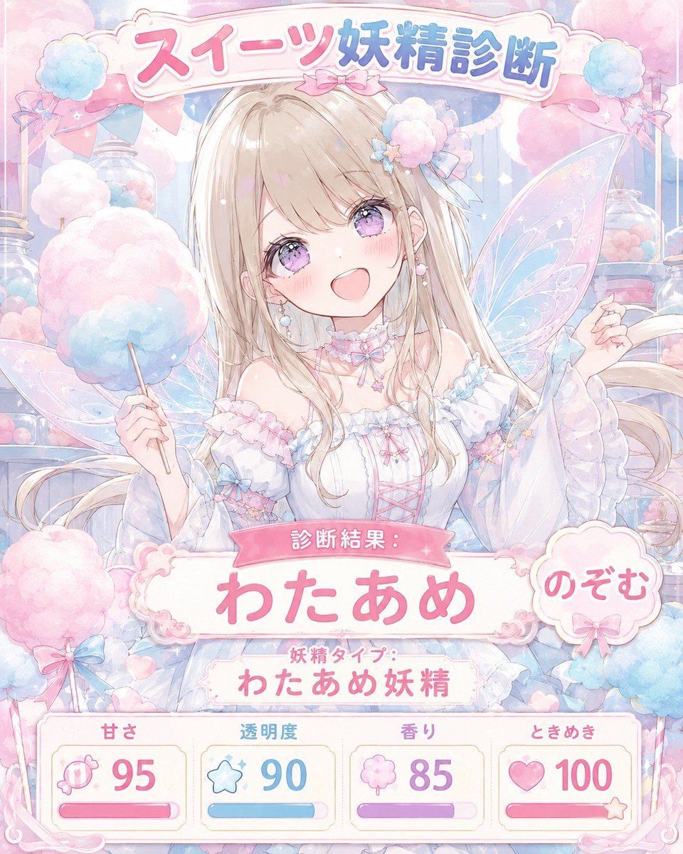 Pastel Sweets Fairy Diagnosis Card