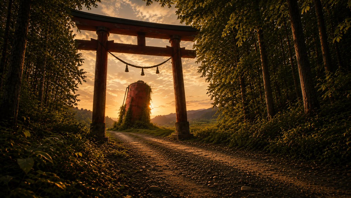Sunset Torii Forest Path