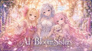 AI Bloom Sisters Anime Key Visual — Goal: Create a lavish horizontal anime key visual for a fantasy idol/princess project titled {argume…