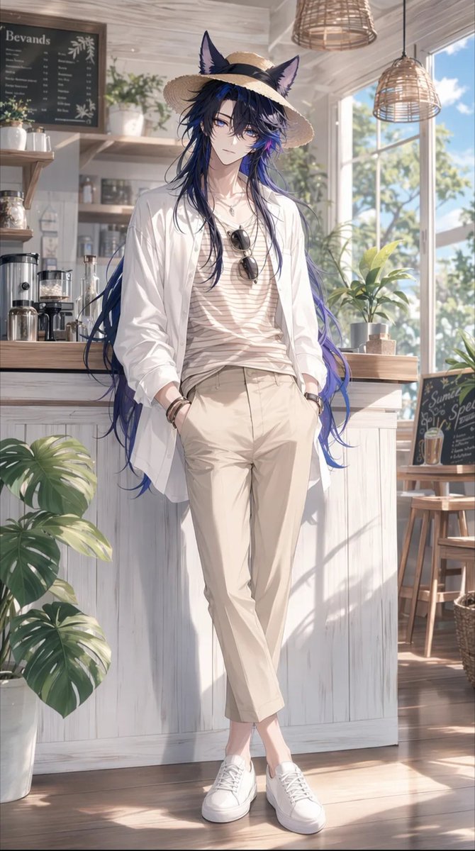 Profile / Avatar - Summer Cafe Anime Wolf Boy - Image 2