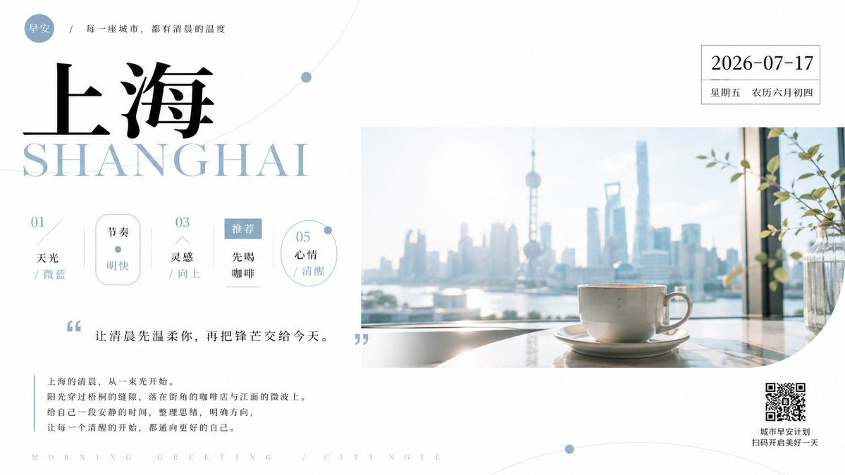 Shanghai Morning Greeting Poster