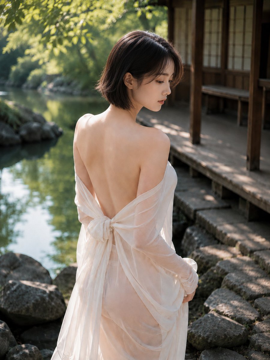 Japanese Garden Fashion Portrait