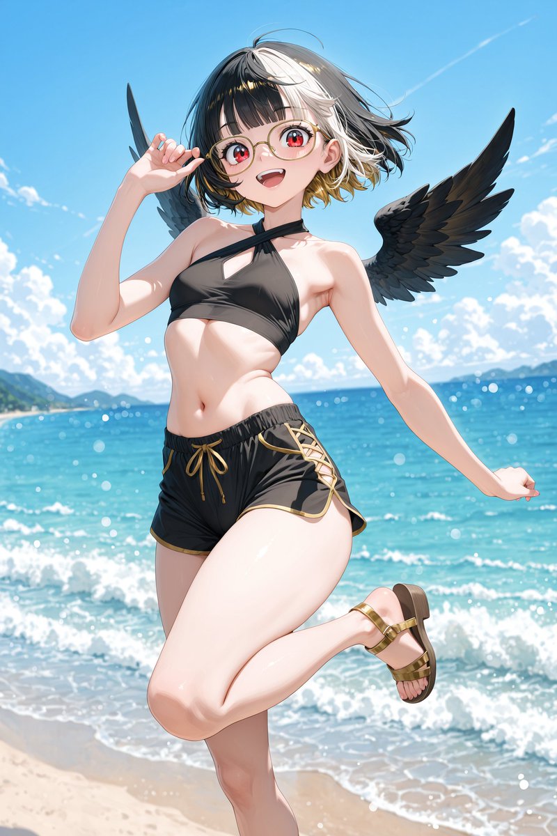Anime Beach Character Regeneration reference image 1