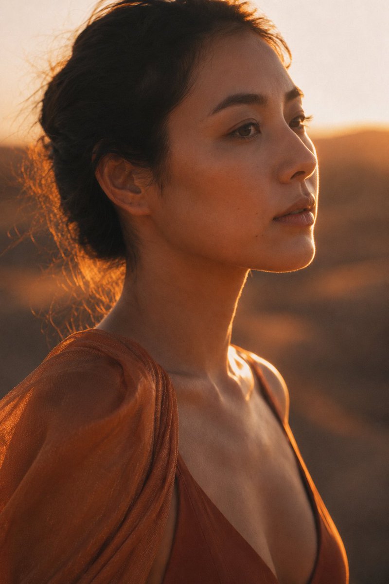 Sunset Desert Portrait example 2