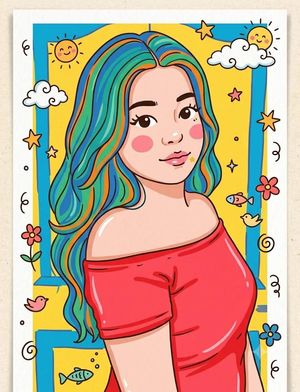 Flat Doodle Illustration Reconstruction AI image template preview