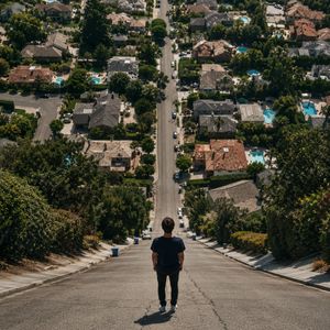 Surreal Vertical Street Vertigo AI image template preview
