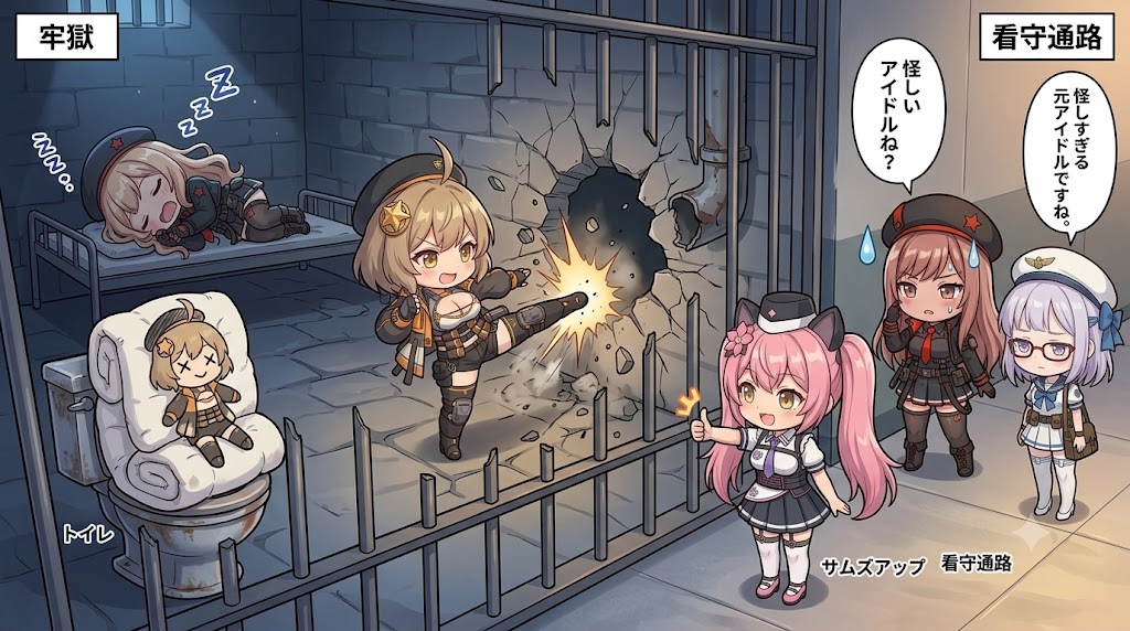 Chibi Prison Break Comic Scene